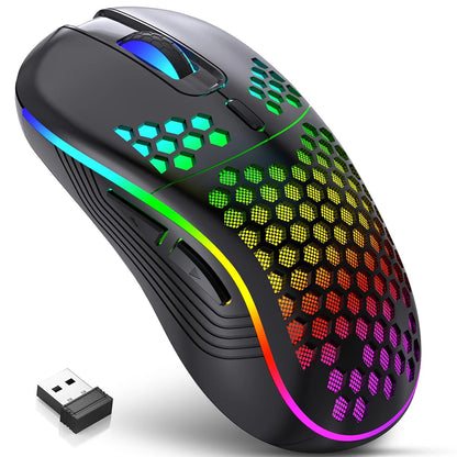 Office Supplies 2.4G Wireless Gaming Mouse RGB Lighting Charging Mouse with Adjustable DPI Ergonomic Design for Desktop Laptop